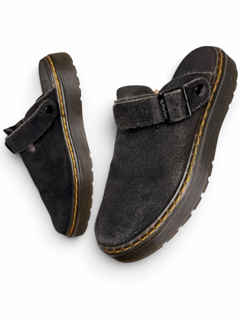 Dr Martens Carlson Suede Mules Clogs Black Womens 8 Mens 7
